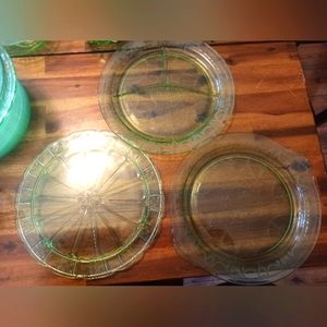 Lot of 3 Piece Miscellaneous Uranium Glass